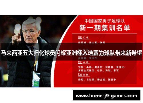 马来西亚五大归化球员闪耀亚洲杯入选赛为球队带来新希望